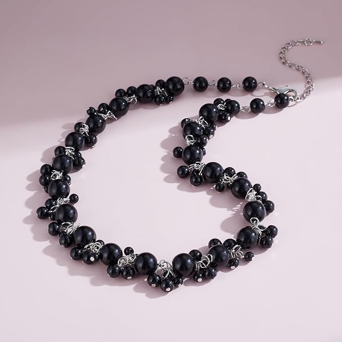 Chunky Pearl Necklaces Statement Pearl Choker Necklaces for Women with Small Pendant Handmade Costume Jewellery Gifts for Mum Mothers Day